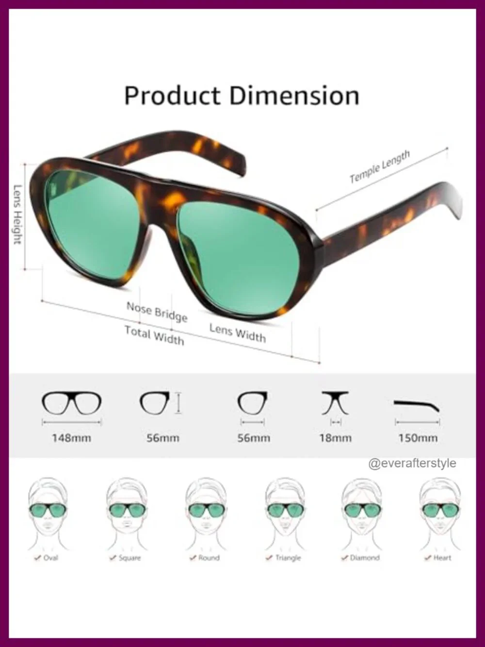 Oversized Retro Aviator Sunglasses UV Protection